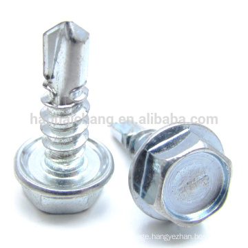 Manufacturer custom made steel zinc coating hex head self drilling screw